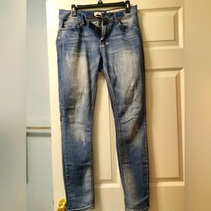 Indigo Rein anklet wash distressed jeans size 9 junior